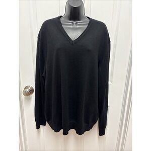 Vintage CK Calvin Klein 100% Extra Fine Merino Wool Men's Black Sweater Size 2XL